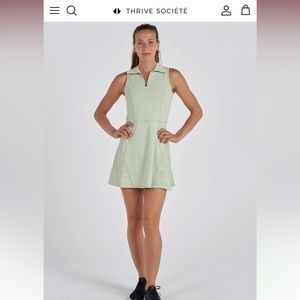 Thrive Société laurel green zip up tennis dress
